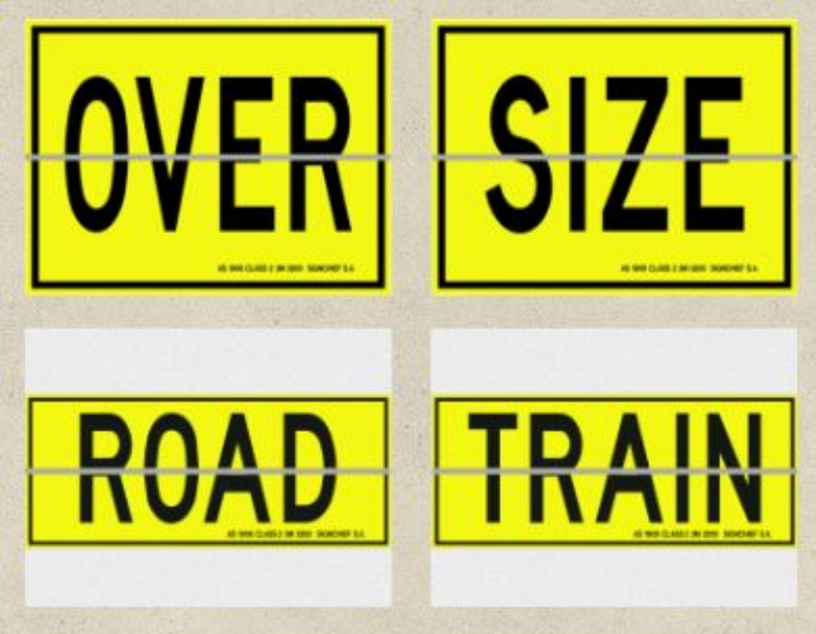 Picture of 2 PC ROAD TRAIN/OVERSIZE SIGN - DOUBLE SIDED HINGED (C2P/OSRT)