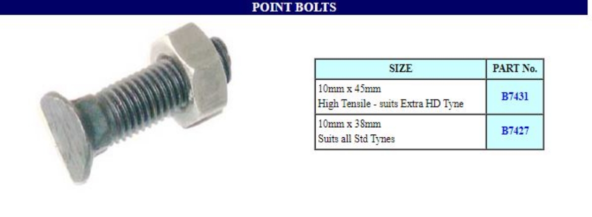 Picture of 10mm x 38mm Spec Plow Bolt and Nut