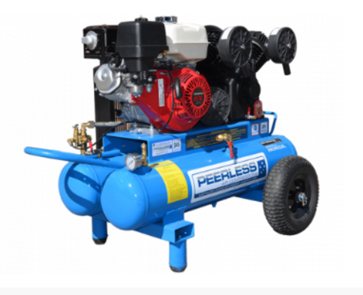 00563ES PEERLESS PV25PTTES PETROL TWIN TANK COMPRESSOR, ELECTRIC (KEY