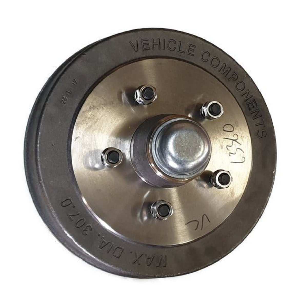 Picture of Cruisemaster Hub Drum 12 VC 110 LC5 M14 Studs Bearings Fitted (110mm Spigot) 
(Bearings Inner 25580/20 & Outer L68149/110 aka Set 13)