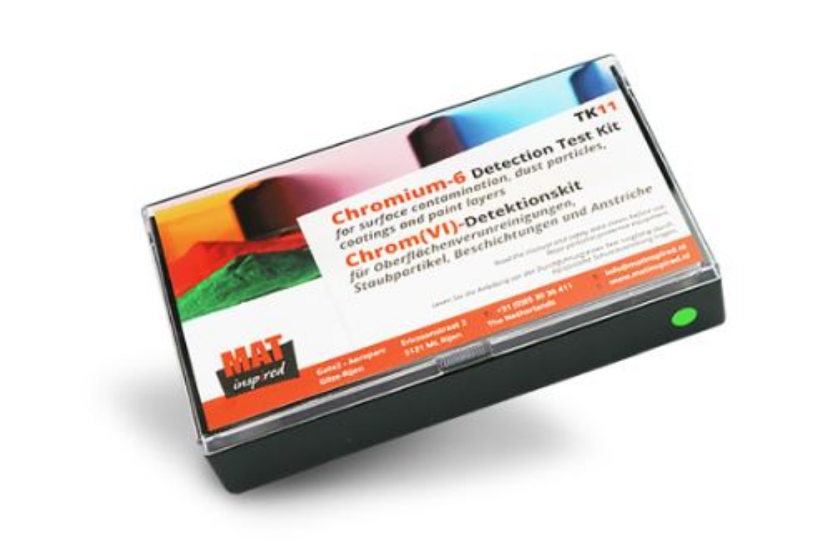 Picture of TK11EN MATinspired Chromium-6 Detection Test Kit for surface contamination, dust particles, coatings and paint layers (25 tests)