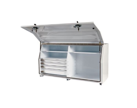 Picture of PARAMOUNT 950H SERIES STEEL MINEBOX - 4 DRAWERS - WHITE (1565 x 616 x 950MM)