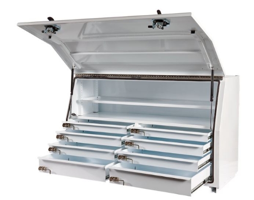 Picture of PARAMOUNT 950H SERIES STEEL MINEBOX TOOLBOX - 8 INTERNAL DRAWERS - WHITE (1565 x 616 x 950MM)