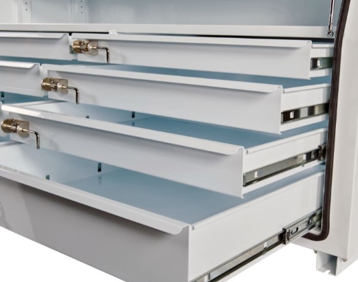 Picture of PARAMOUNT 950H SERIES STEEL MINEBOX TOOLBOX - 8 INTERNAL DRAWERS - WHITE (1565 x 616 x 950MM)