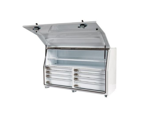 Picture of PARAMOUNT 950H SERIES STEEL MINEBOX TOOLBOX - 8 INTERNAL DRAWERS - WHITE (1565 x 616 x 950MM)