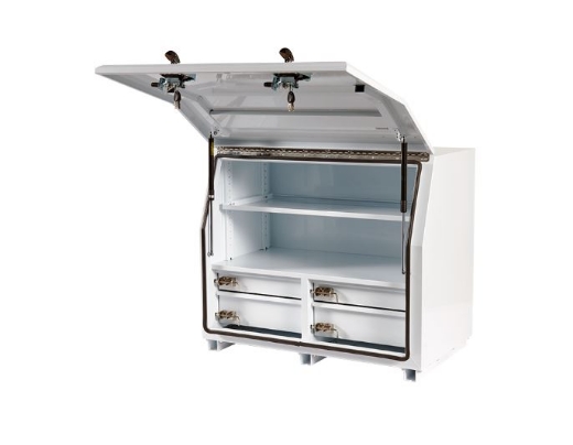Picture of PARAMOUNT 850H SERIES STEEL MINEBOX - SIDE BY SIDE - 4 DRAWERS - WHITE (1280 X 616 X 850MM)