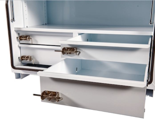 Picture of PARAMOUNT 850H SERIES STEEL MINEBOX - SIDE BY SIDE - 4 DRAWERS - WHITE (1280 X 616 X 850MM)