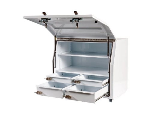 Picture of PARAMOUNT 850H SERIES STEEL MINEBOX - SIDE BY SIDE - 4 DRAWER - WHITE (1000 X 616 X 850MM)