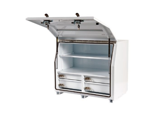 Picture of PARAMOUNT 850H SERIES STEEL MINEBOX - SIDE BY SIDE - 4 DRAWER - WHITE (1000 X 616 X 850MM)