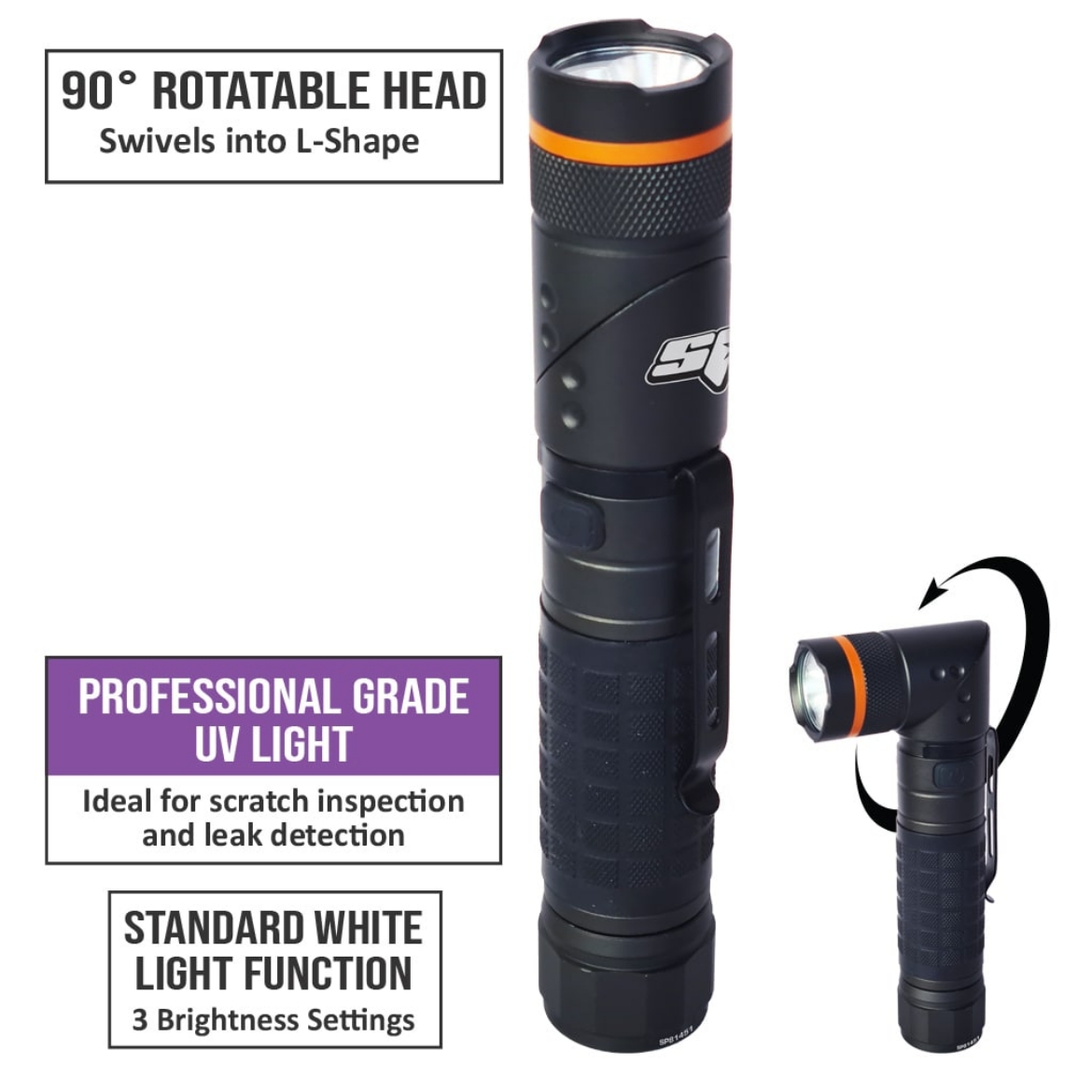 Picture of TORCH/WORK LIGHT - UV INSPECTION LED MULTIFUNCTION - MAG BASE - ROTATABLE HEAD