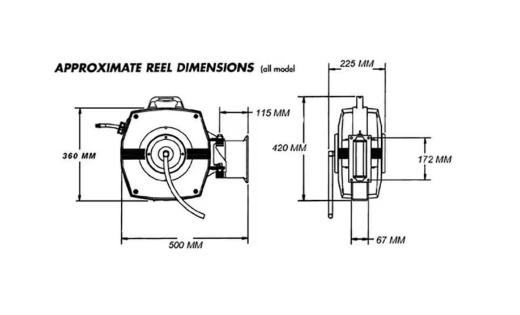 Picture of AK Reels RC3012/25 Barrier Safety Reel - Retractable - "Danger Do Not Enter" Tape - 25m - White/Red