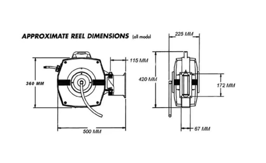 Picture of AK Reels Safety Barrier Reel - Retractable - "CAUTION" Tape - Yellow Gold - 15m