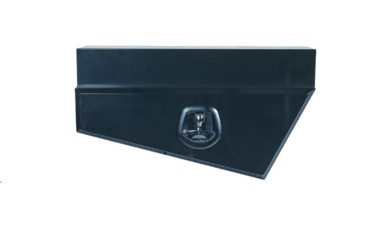 Picture of PARAMOUNT TAPERED UNDER TRAY STEEL TOOLBOX - LEFT OF WHEEL - BLACK (750L X 260W X 405H)