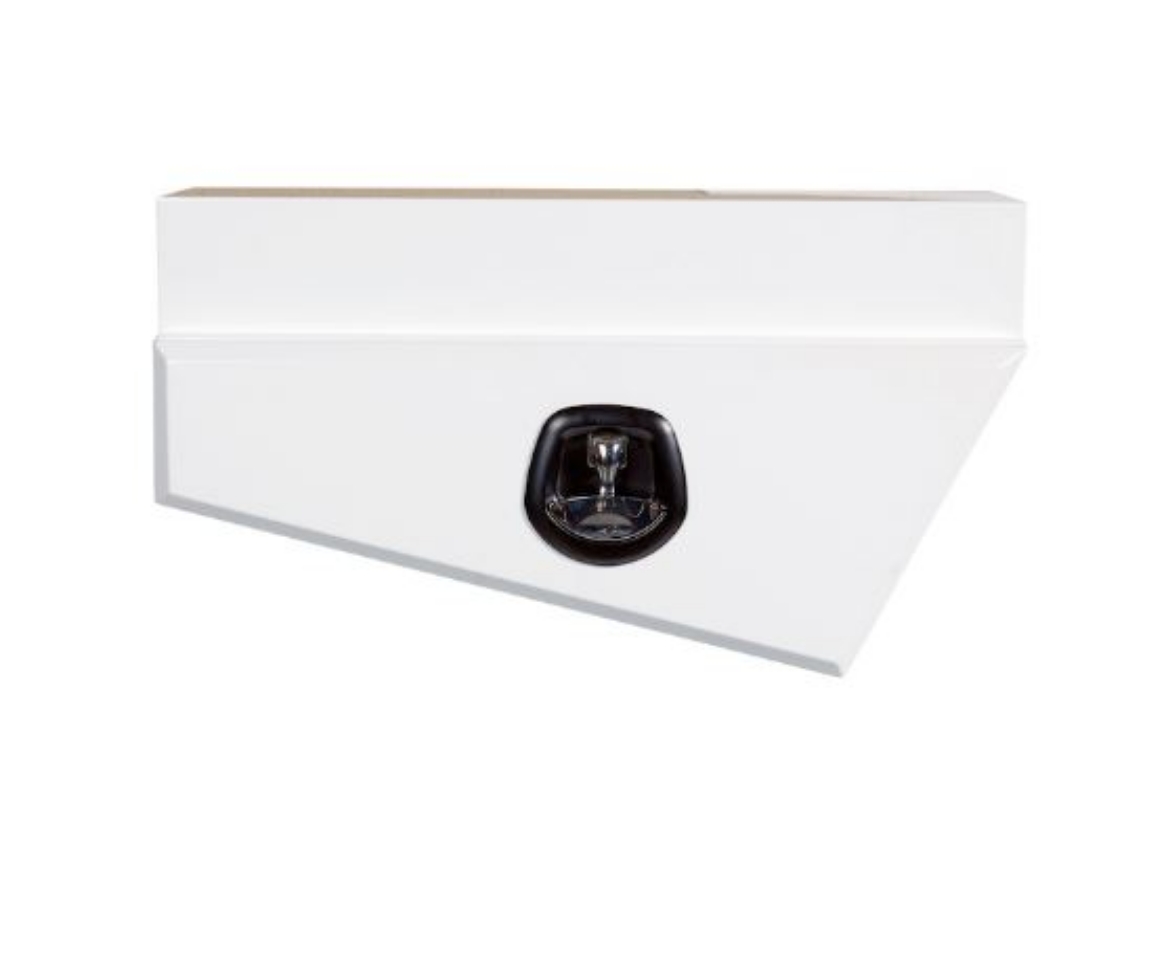 Picture of PARAMOUNT TAPERED UNDER TRAY STEEL TOOLBOX - LEFT OF WHEEL - WHITE (750L X 260W X 405H)