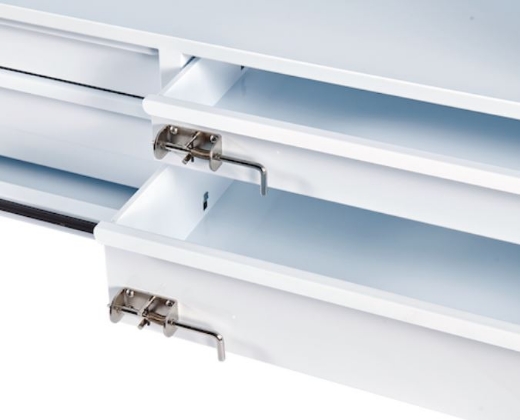 Picture of PARAMOUNT 850H SERIES STEEL MINEBOX - SIDE BY SIDE - 4 DRAWERS - WHITE (1565 X 616 X 850MM)