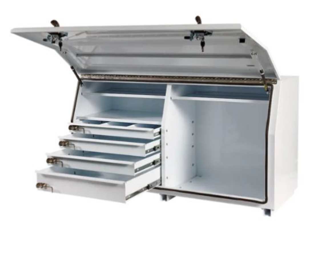 Picture of PARAMOUNT 850H SERIES STEEL MINEBOX - 4 DRAWER - WHITE (1565 X 616 X 850MM)