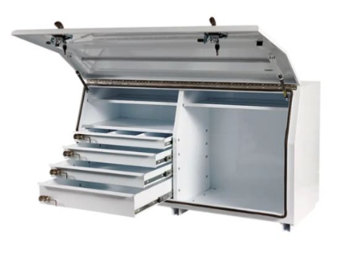 Picture of PARAMOUNT 850H SERIES STEEL MINEBOX - 4 DRAWER - WHITE (1565 X 616 X 850MM)