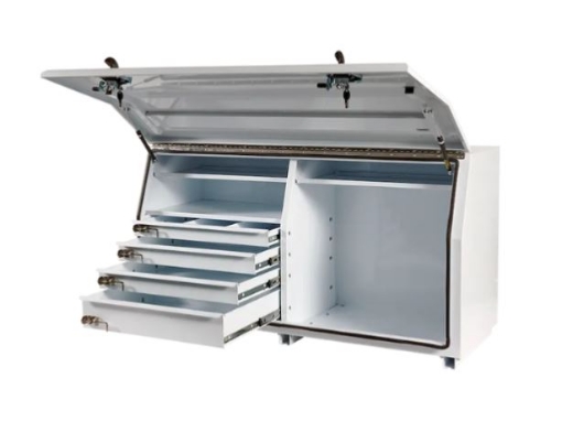Picture of PARAMOUNT 850H SERIES STEEL MINEBOX - 4 DRAWER - WHITE (1565 X 616 X 850MM)