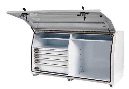 Picture of PARAMOUNT 850H SERIES STEEL MINEBOX - 4 DRAWER - WHITE (1565 X 616 X 850MM)