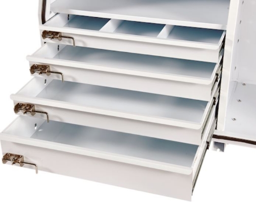 Picture of PARAMOUNT 850H SERIES STEEL MINEBOX - 4 DRAWER - WHITE (1565 X 616 X 850MM)