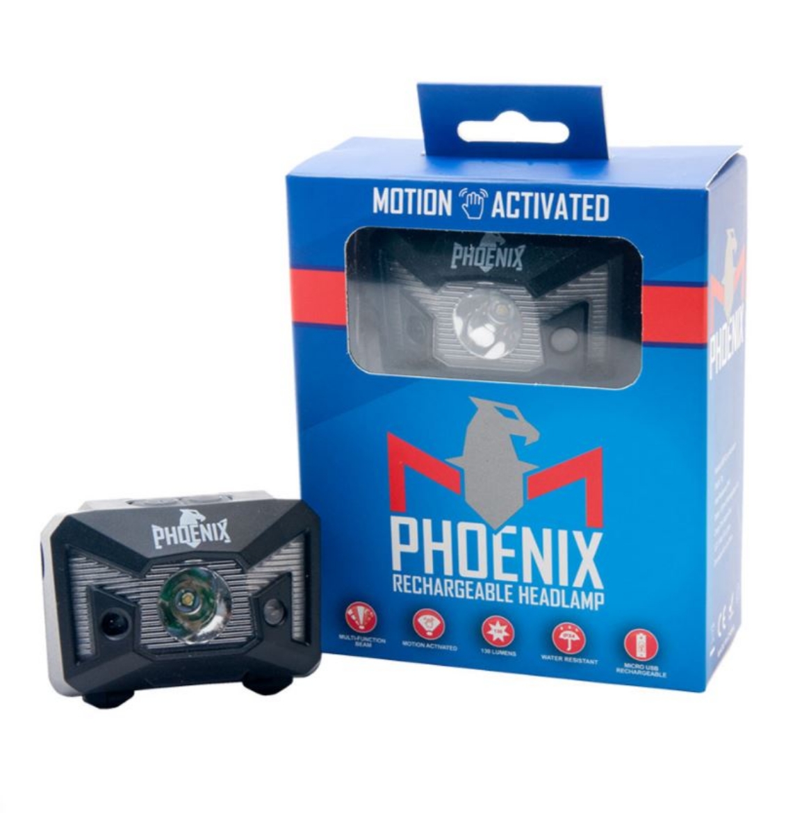 Picture of Phoenix Rechargeable Headlamp 3W, 5 Beam Pattern, Motion Activated