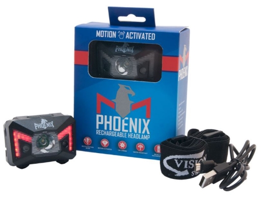 Picture of Phoenix Rechargeable Headlamp 3W, 5 Beam Pattern, Motion Activated
