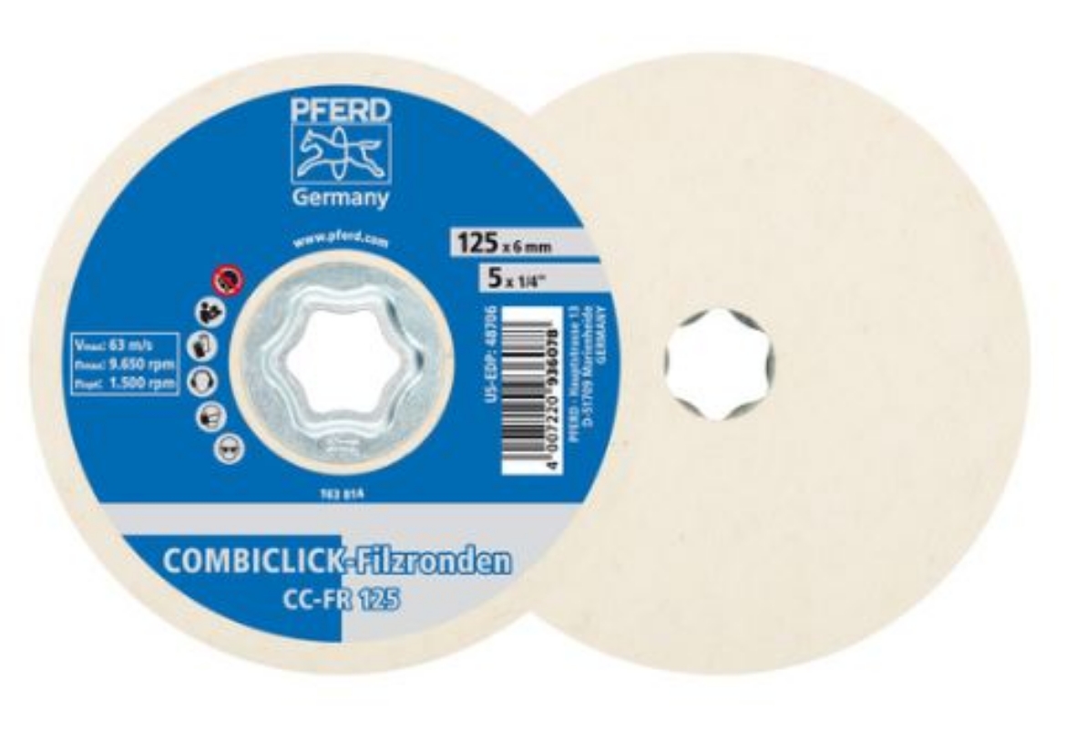 Picture of PFERD 5" COMBICLICK - FINAL POLISHING FELT DISC CC-FR 125