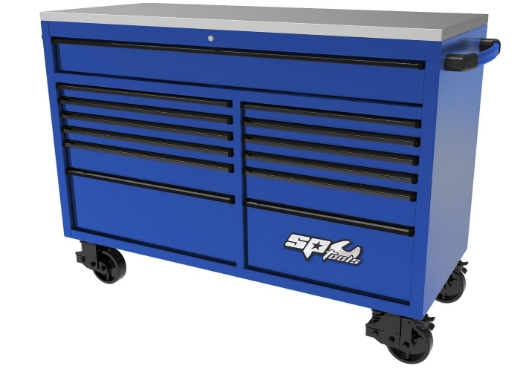 Picture of 59" USA SUMO SERIES WIDE ROLLER CABINET - 13 DRAWER - BLUE/BLACK