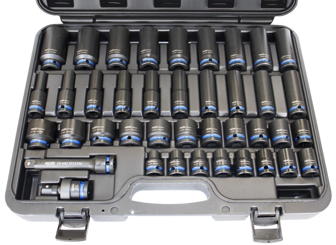 Picture of SOCKET SET IMPACT 1/2"DR - STANDARD & DEEP - 6PT - COLOUR CODED - METRIC ONLY - 40PC