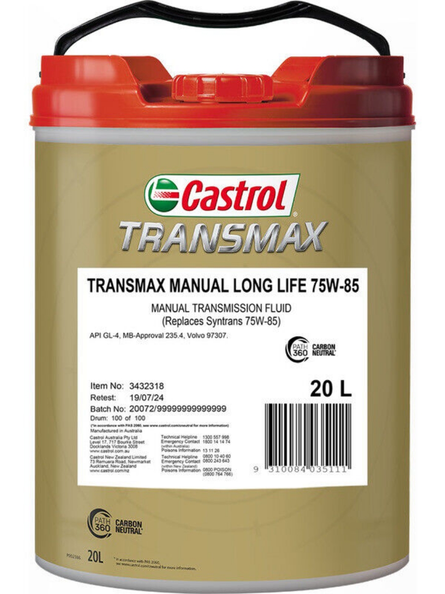 Picture of CASTROL TRANS MANUAL LL 75W85 20L
