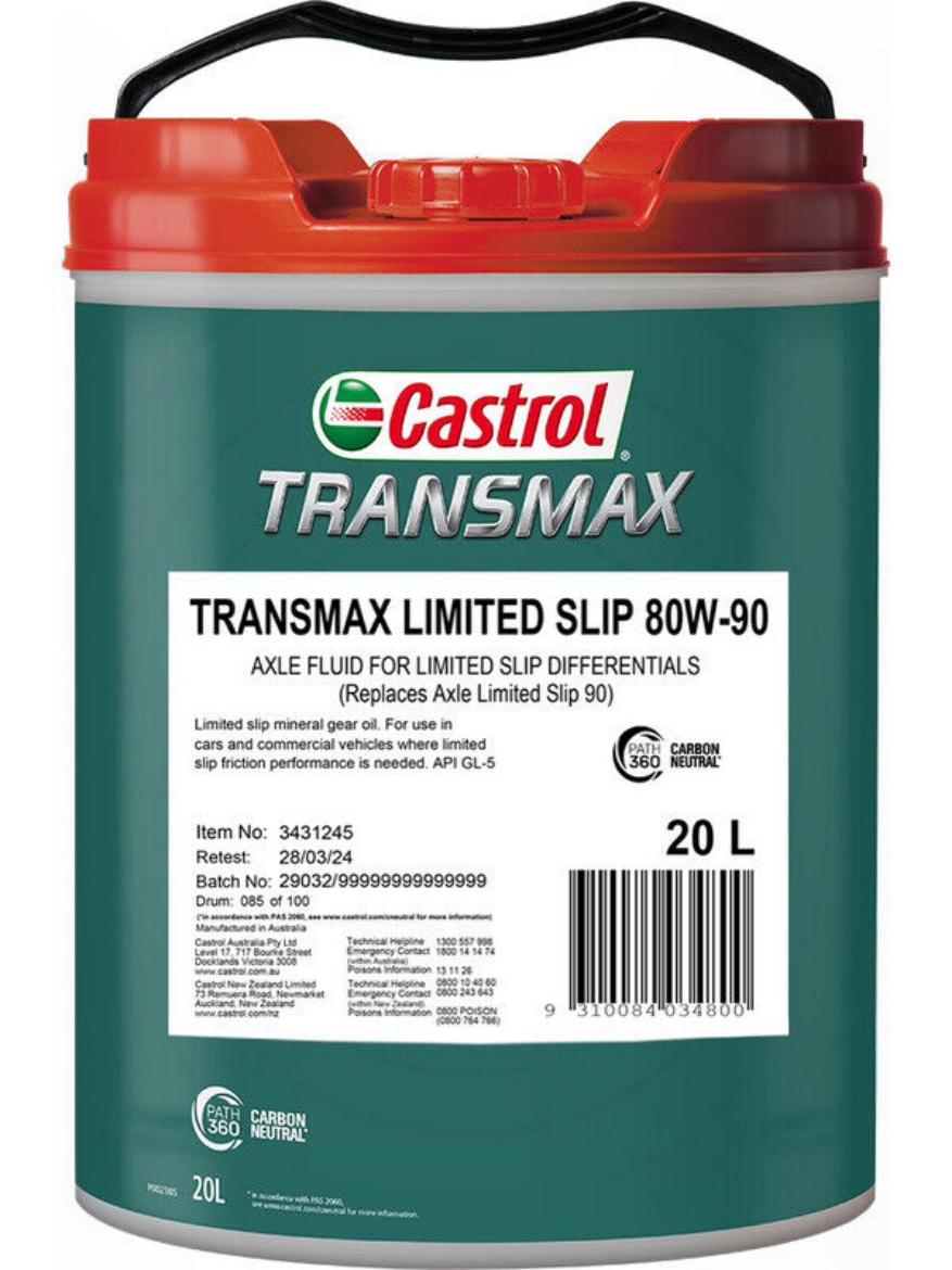 Picture of TRANSMAX LIMITED SLIP 80W-90   20L