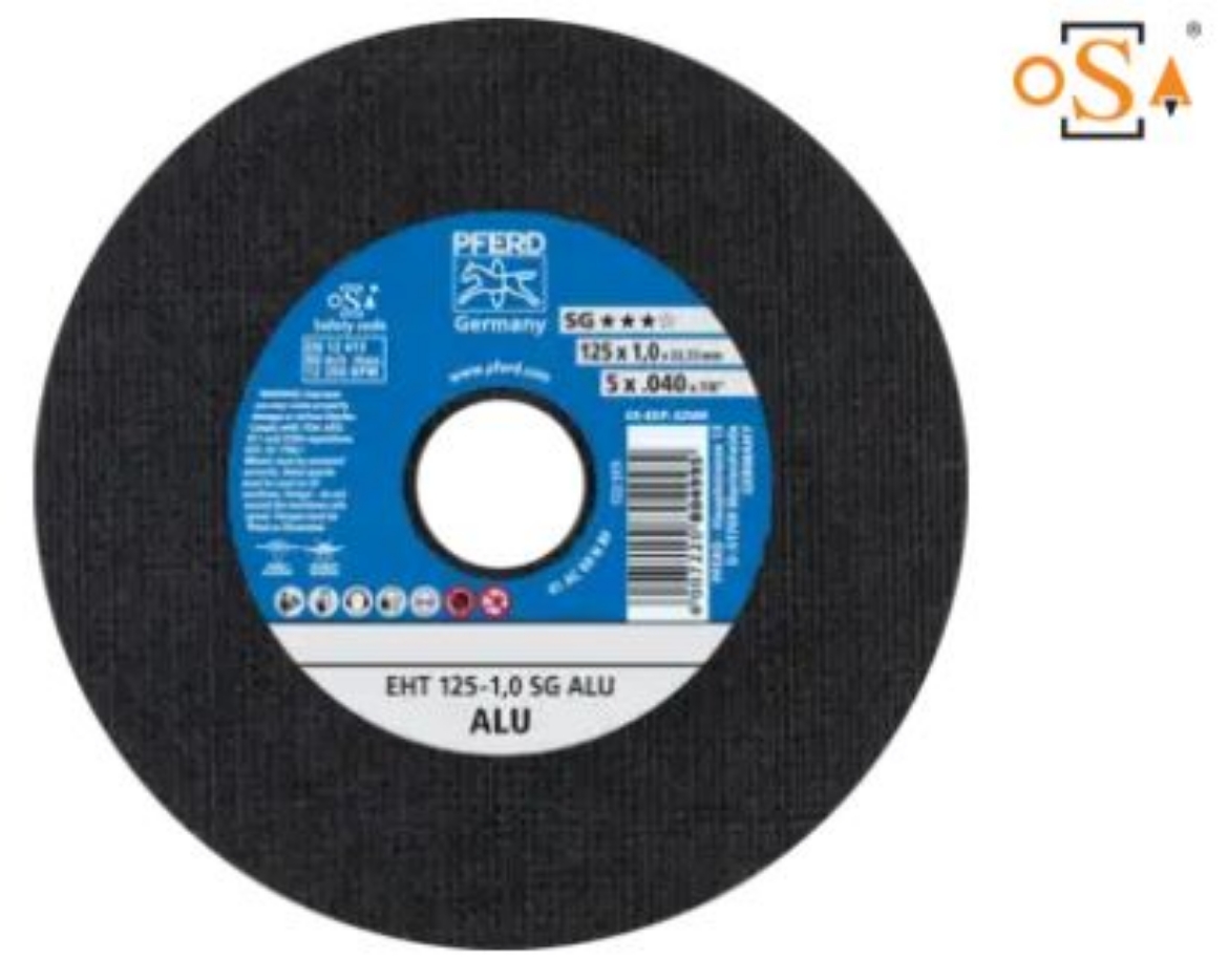 Picture of PFERD 5" Cut-off wheel EHT 125x1.0x22.23 mm flat Performance Line SG ALU for aluminium