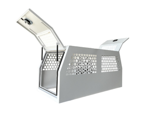 Picture of PARAMOUNT DOG BOX - DOUBLE SIDED WITH MIDDLE DIVIDING DOOR - WHITE (1770L X 800W X 850H)