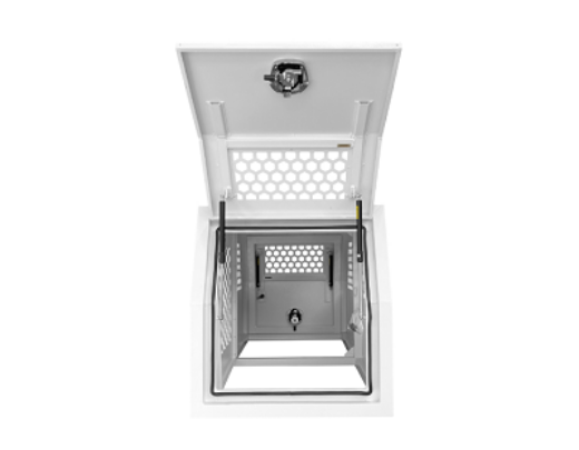 Picture of PARAMOUNT DOG BOX - DOUBLE SIDED WITH MIDDLE DIVIDING DOOR - WHITE (1770L X 800W X 850H)