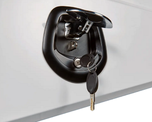 Picture of PARAMOUNT TAPERED UNDER TRAY STEEL TOOLBOX - LEFT OF WHEEL - WHITE (750L X 260W X 405H) - T HANDLE*