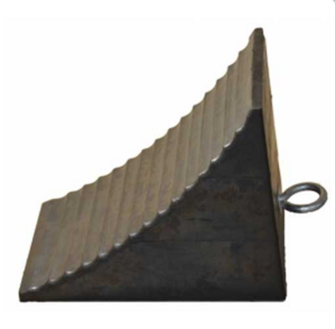 Picture of Medium Rubber Half Moon Wheel Chock (L) 250mm x (W) 175mm x (H) 210mm - With Eyebolt