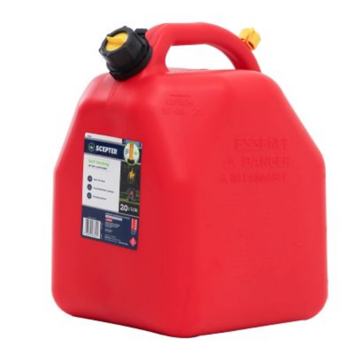 Picture of 20L Scepter Heavy Duty Plastic Red (Petrol) Jerry Can Squat Type
*SQUARE BOTTLE