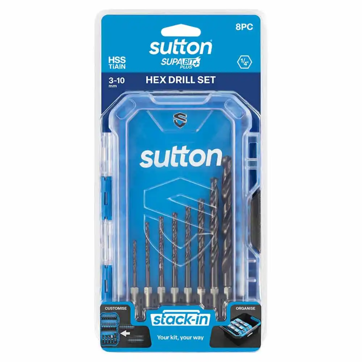 Picture of DRILL D221 HEX SHANK HSS-TIALN SUPABIT PLUS SET 3-10MM 8PC