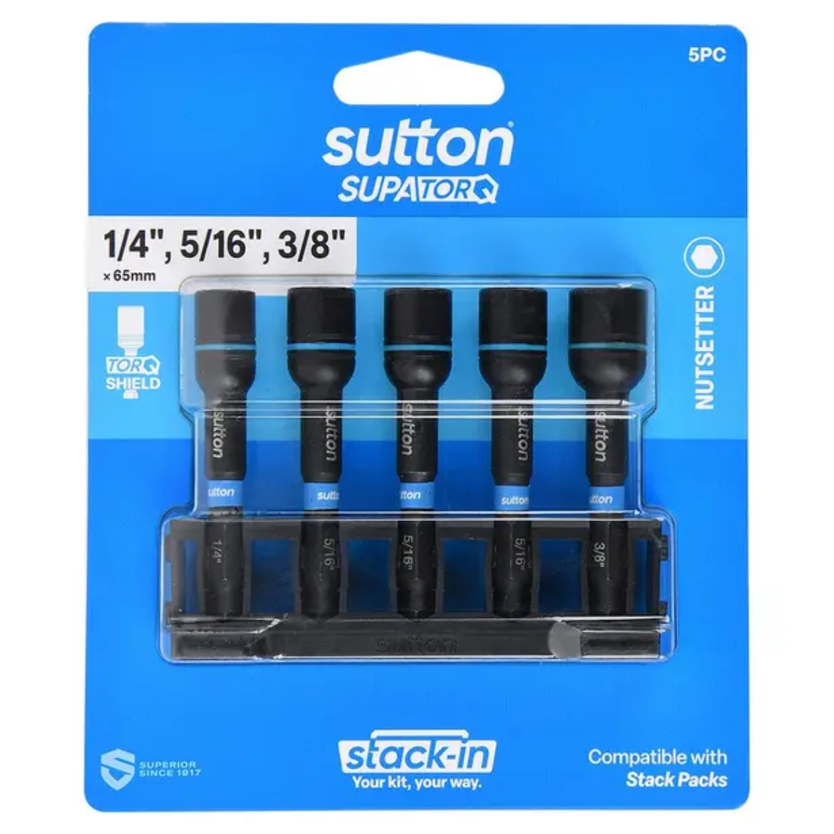 Picture of NUTSET BIT S230 SUPATORQ MAGNETIC SET 65MM STACK-IN 5PC