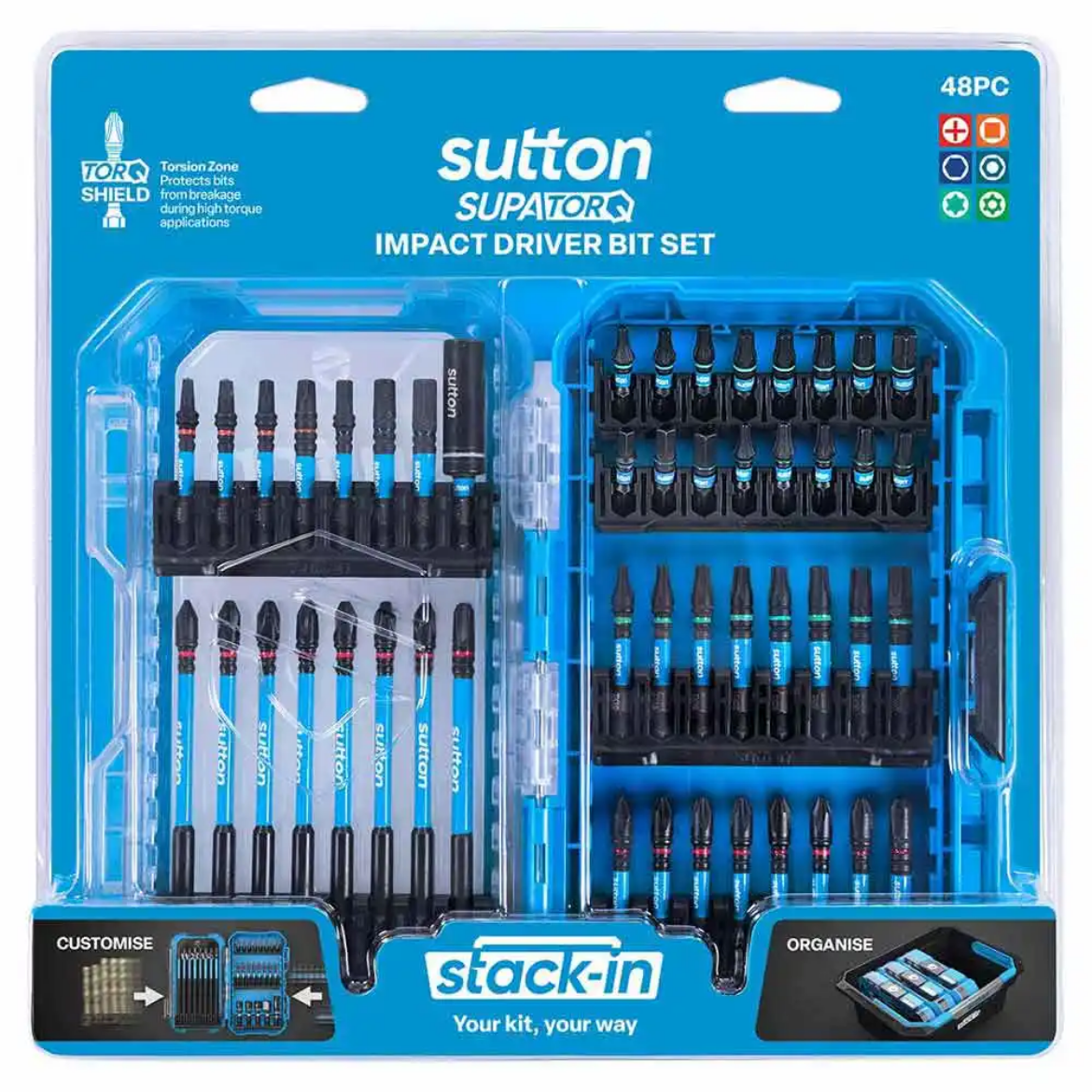 Picture of SCRDRV BIT S250 SUPATORQ INSERT/POWER BITS STACK-IN SET 48PC