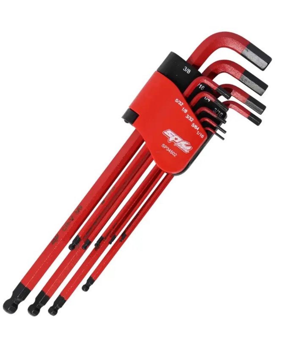 Picture of KEY SET BALL DRIVE HEX  - SAE - COLOUR CODED - 9PC (RED)