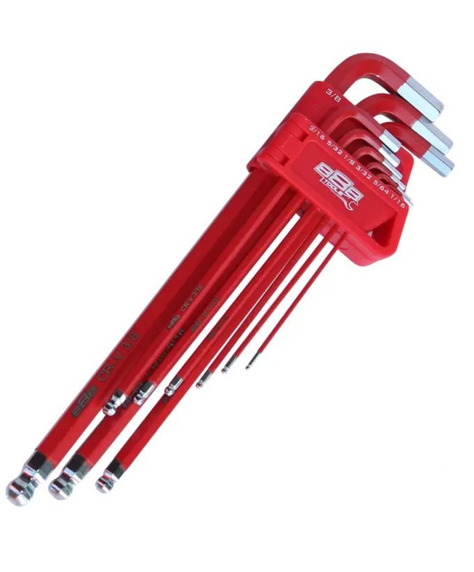 Picture of KEY SET BALL DRIVE HEX - SAE - COLOUR CODED - 888 SERIES - 9PC (RED)
