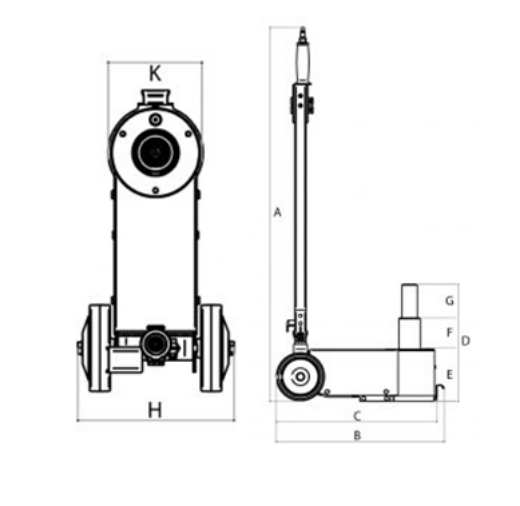 Picture of YAK Lightweight Air Hydraulic Jack 20T/10T, including Plunger Extensions