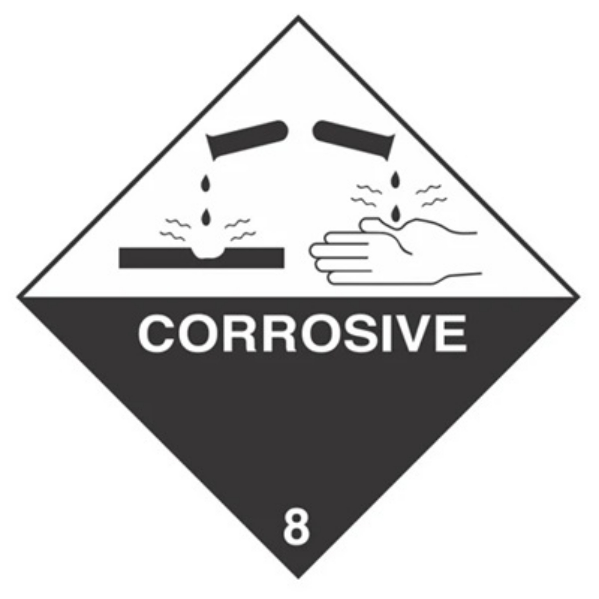 Picture of CORROSIVE 8 SIGN 250MM X 250MM METAL (Complies With Australian Standard AS 1216 2006)