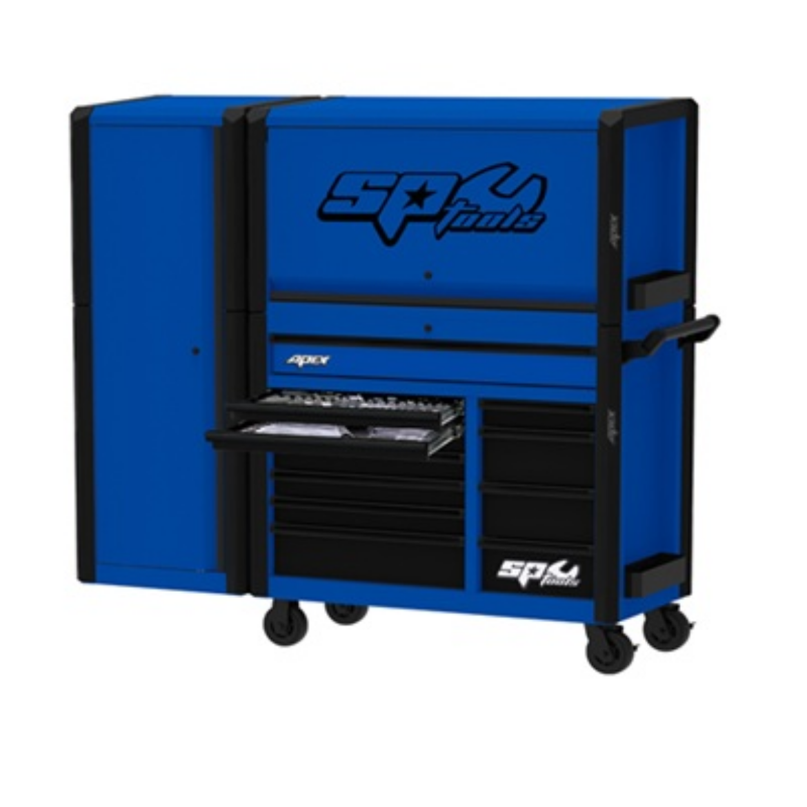 Picture of 278PC 69" APEX SERIES TOOL KIT WORKSTATION WITH BUILT-IN POWER BOARD - METRIC/SAE -BLUE/BLACK (FOAMED)