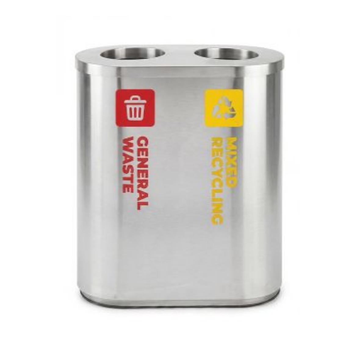Picture of 2 BIN STAINLESS STEEL WASTE SORTING STATIONS 42L
(GENERAL, RECYCLABLE)