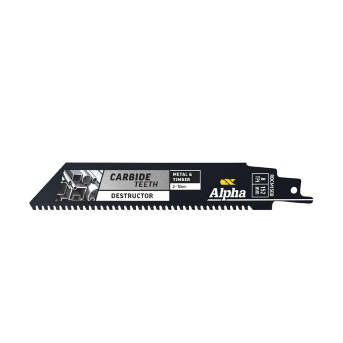 Picture of Alpha Carbide Teeth TCT Destructor Metal & Timber Recip Blade | 8 TPI - 152MM