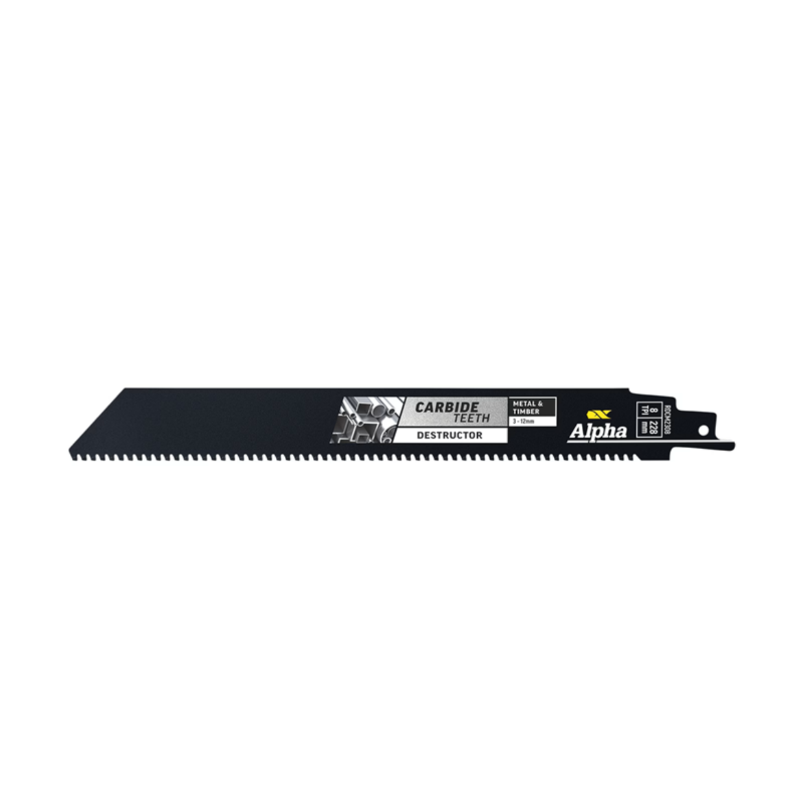 Picture of Alpha Carbide Teeth TCT Destructor Metal & Timber Recip Blade | 8 TPI - 228MM