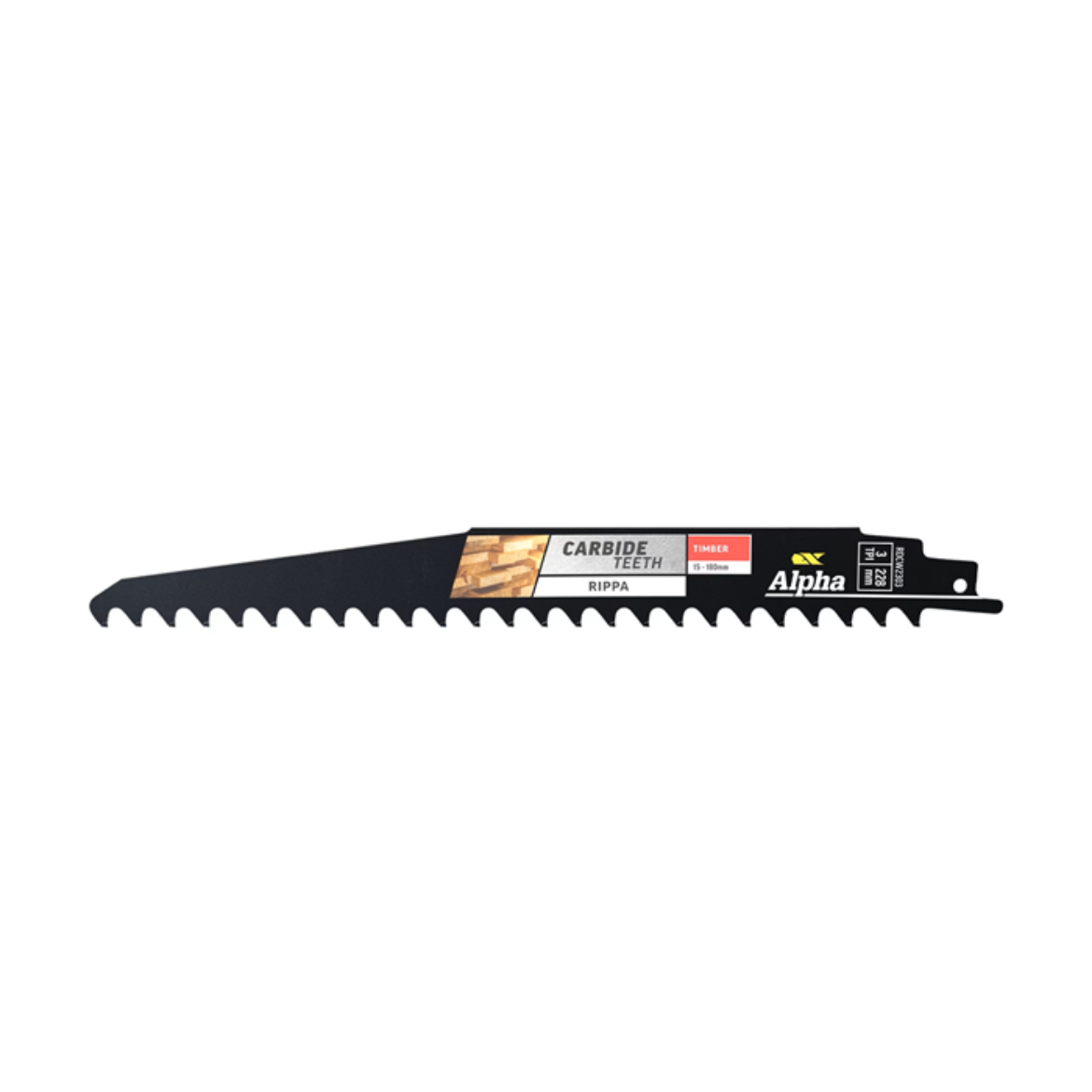 Picture of Alpha Carbide Teeth TCT Rippa Timber Recip Blade | 3 TPI - 228MM